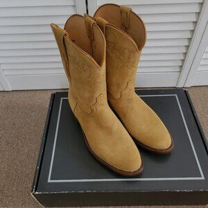Lucchese Sunset Suede Tan Roper Boots 11 D Men's